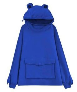 Blue harajuku women hoodie frog pullover wint variants 1 - Karl Jacobs Shop